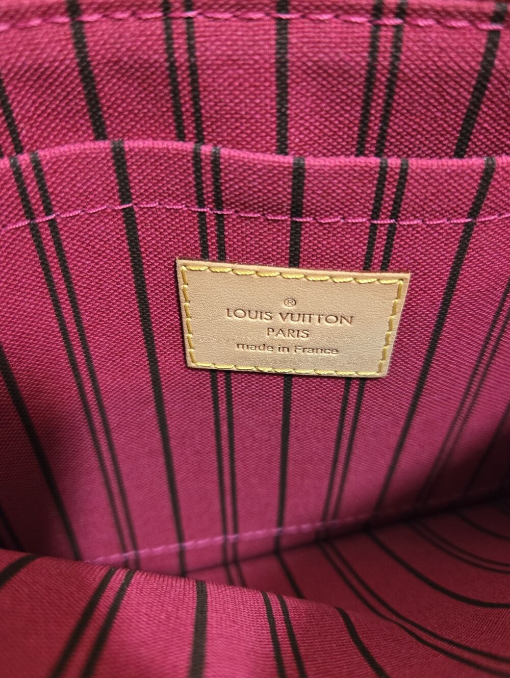 Louis‎ Vuitton Neverfull MM Pouch Pochette Wristlet Clutch Pivoine Pink with COA - Picture 12 of 14